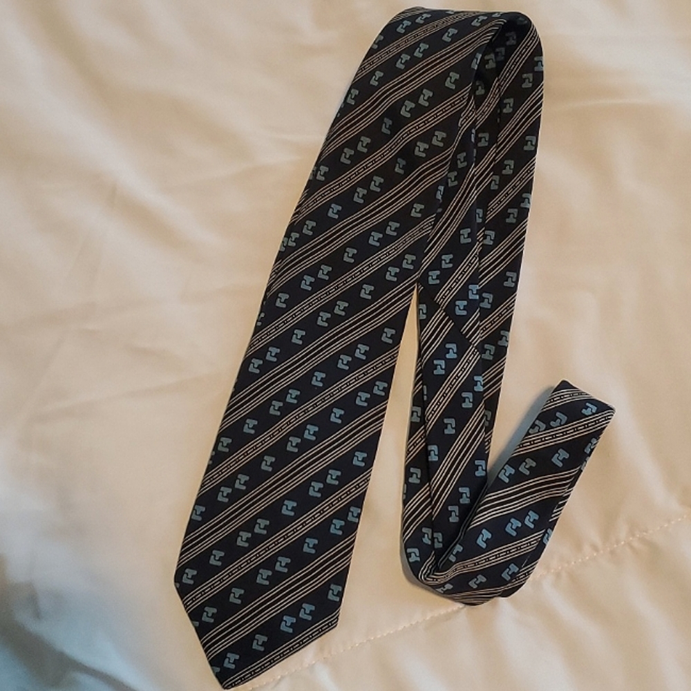 Two Vintage Ties. Irving Baron and Ted Lapidus. Navy blue